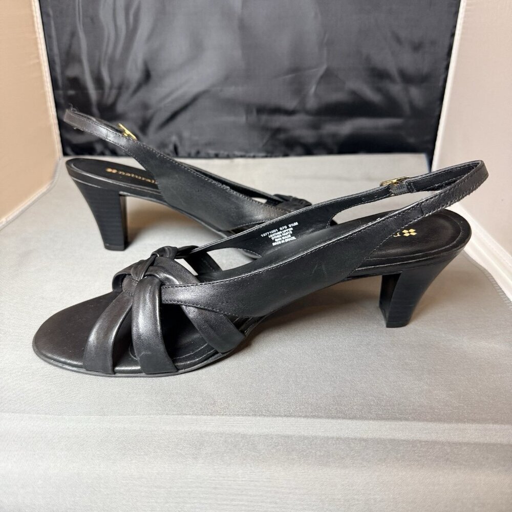 Naturalizer Women Black Leather Sling Back Size 9.5 - Picture 2 of 5